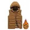 Chaleco de forro polar talla extra para pareja, moda transfronteriza, chaleco cálido a prueba de viento acanalado para pareja, chaleco con capucha de moda
