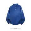 Camiseta de manga larga para hombre con patrón de escamas de dragón azul marino, cuello henley transpirable, estilo americano de otoño, corte limpio, prenda para pareja