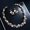 Conjunto de Collar de Perlas Vintage Transfronterizo Europeo y Americano Set de 2 Piezas Accesorios para Banquete de Boda Nupcial Vestido Joyería Elegante para Mujer