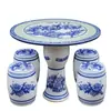 Jingdezhen Cerámica Mesa Taburete Redonda Mesa Antigua Porcelana Azul y Blanca Decoración Balcón Patio Exterior Jardín Mesa Taburete juego