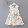Vestido de Praia Floral Princesa Infantil Algodão Seda 2026 Verão Novo Vestido Regata para Bebê Roupa para Ar Condicionado de Casa