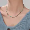 Collar de Piedra Natural Color Dopamina con Cuentas Millefiori Importadas Cadena para Clavícula de Ágata Roja y Perla de Agua Dulce Temperamento Único de Moda
