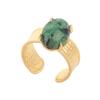 Anillo Retro Estilo Palacio Acero Inoxidable Chapado en Oro Ajustable Galvanizado Oro de 18K para Mujer Anillo Geométrico