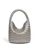 Bolso de mano simple de diseño original estilo cesta para mujer, nuevo bolso cubo tejido con patrón de espiga, tacto de alta gama, bolso de hombro cruzado único