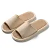 Chinelos Respiráveis de Linho para Mulheres, Uso Doméstico na Primavera e Outono, Chinelos Antiderrapantes Macios para Casais, Absorventes de Suor para Todas as Estações para Homens, Primavera