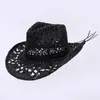 Chapéu de Cowboy Ocidental Popular Transfronteiriço, Chapéu de Palha de Aba Larga Unissex, Chapéu de Proteção Solar, Chapéu para Performance de Festa de 4 de Julho