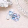 Arte de uñas de celebridades de Internet, sal marina, azul claro, base puntiaguda, diamante, forma especial, hielo, transparente, color mágico, cristal, melocotón torcido, corazón, mariposa, uña cuadrada gruesa, joyería