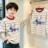 Camiseta base de rayas para niño, de algodón puro, manga larga, estilo nuevo para primavera y otoño