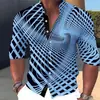 Camisa de Manga Corta para Hombre, Moda de Verano, Ropa Urbana para Hombre, Lujo Ligero, Gama Alta, Bloques de Color, Impresión Digital, Corte Holgado con Cuello de Solapa