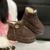 Novas Botas de Neve Retro Estilo Outono/Inverno 2025 com Solado Grosso para Aumentar a Altura para Mulheres, Botas Curtas Casuais Quentes com Forro de Lã da Moda