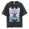 Camiseta Lavable con Estampado de Anime Hip-Hop Streetwear Japonés Naruto Harajuku Camiseta de Algodón Unisex Verano Manga Corta