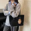 Bolsa Tote Estampa de Leopardo Personalizada Estilo Coreano Retrô para o Dia a Dia, Bolsa de Braço Versátil, Bolsa de Ombro Fashion com Grande Capacidade para Mulheres