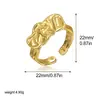 Anillo Abierto Bañado en Oro de 18K, Anillo Simple de Alto Nivel Estilo Ins, Anillo Geométrico Retro Entrega Directa de Fábrica por Lote