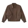 Ropa Mtl Ropa para Hombre Estilo Americano Gama Alta Versátil Simple Solapa Ropa de Trabajo Chaqueta Corta Casual Moderna Top