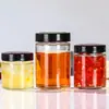 Frasco de Vidrio Sellado para Almacenamiento al por Mayor Miel Cereales Botella Redonda de Vidrio Frasco de Vidrio para Almacenamiento Botella para Pepinillos Botella para Salsa Picante