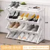 Sapateira Casa Varanda Prateleira de Armazenamento Dormitório Quarto em X Montado Armário de Sapatos Sapateira Multicamada Dobrável Simples