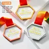 Medalla de Cristal Competición de Maratón Campeón Infantil Medalla de Oro Honor Estudiante Placa Metálica