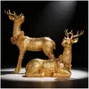 Decoração de Mesa de Natal para Sala de Estar e Escritório, Artesanato em Resina Estilo Fofo, Decoração de Natal de Rena, Enfeites de Veado