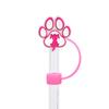 Huella de pata de cachorro linda fiesta DIY cubierta para pajita tapón de polvo PVC funda de pajita de dibujos animados tapa de pajita accesorios decorativos