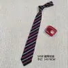 Gravata JK Listrada Vermelha e Dourada Estilo Japonês para Homens e Mulheres, Camisa Estilo Academia com Gravata Borboleta Pequena para Estudantes, Não Precisa Amarrar