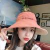 Sombrero de pescador Smiley con bordado de doble cara y borde grande, estilo coreano, combina con todo, con cuerda resistente al viento.