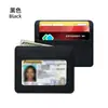 Portatarjetas de piel sintética con textura de lichi transfronterizo con ventana transparente cinco ranuras para tarjetas gran capacidad para mujer estilo Ins cuero de alta gama