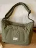 Bolso de Lona Retro Japonés Color Sólido Gran Capacidad Bolso Cruzado Alta Apariencia Bolso Mensajero Artístico Estudiante Viaje Diario Bolso de un Solo Hombro