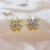 Pendientes de Flor de Piedra Ojo de Gato y Circonita Nuevos Primavera 2026 para Mujer Diseño Exquisito Versátil Pendientes Elegantes Accesorios