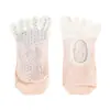 Calcetines de yoga profesionales, caña corta, diseño de cinco dedos, antideslizantes, adecuados para Pilates y fitness, transpirables y antibacterianos, estilo fino de verano