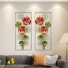 Nueva decoración de pared de hierro 3D tridimensional china con flor y hoja creativa para pared de fondo de sala de estar decoración colgante de pared Amazon transfronterizo