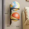 Estante de Almacenamiento para Baloncesto para Uso en Casa, Estante de Exhibición Montado en la Pared, Instalación sin Taladro, Solución de Almacenamiento para Bádminton, Fútbol y Voleibol Infantiles