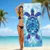 Nueva toalla de playa de microfibra con diseño de tortuga transfronteriza, superventas en Amazon, absorbente, de secado rápido, resistente a la arena
