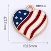 Venta Caliente Transfronteriza Corazón del Día de la Independencia Americana Colgante Individual Accesorios para Joyería DIY Aleación de Goteo de Aceite Se Puede Mezclar Lote Venta Directa de Fábrica