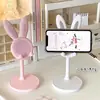 Bonito Soporte de Teléfono de Escritorio de Conejito, Universal para Tablets, Altura Telescópica Ajustable, Soporte Perezoso para Selfies y Transmisiones en Vivo