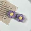 Estilo perezoso de Instagram Pompón de felpa Flor de punto Accesorios de flor Accesorios para el cabello de Aretes trenzados a mano DIY Material Venta al por mayor