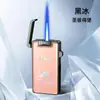 Isqueiro Portátil de Disparo Direto com Aparência Premium, Padrão Aurora Colorido da Moda, Isqueiro à Prova de Vento com Chama Azul, Venda por Atacado de Presentes