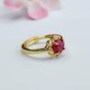 Anillo de Rubí Cultivado de Guan Yu Corindón Rojo Anillo Facetado Femenino Venta al por Mayor de Fábrica Dropshipping S4011706