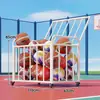 Estante de almacenamiento para baloncesto, almacenamiento multifuncional para el hogar para colchonetas de yoga y equipo deportivo, organizador móvil de equipo deportivo para gimnasios