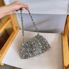 Bolso Retro de Bollo Transfronterizo Bolso Hecho a Mano con Lentejuelas Brillantes Bolso de Lentejuelas Metálicas Bolso de Hombro Bolso Cruzado