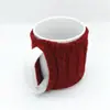 Venda direta transfronteiriça conjunto de canecas de lã bule personalizado caneca suéter tricô jacquard dupla face design de prova