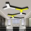 Lâmpada de modelagem de academia led Escritório lustre de três braços espinha de peixe em forma de Y fileira de carros personalidade lustre de ferro de formato especial