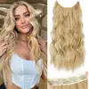 Peluca Kony Estilo Europeo y Americano Peluca para Mujer Postizo Natural Pieza Única Cabello Largo Rizado Fibra de Alta Temperatura Extensiones de Cabello con Hilo de Pescar