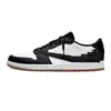 Zapatillas deportivas de baloncesto Jordan 1 de caña baja para hombre y mujer, AJ1 Lightning Reverse Swoosh Black Warrior Mocha, transfronterizas europeas