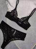 Comércio Exterior Roupa Íntima Sexy de Renda Francesa Ultra Fina para Seios Grandes Argolas Pequenas Sutiã Sutiã Transfronteiriço Conjunto Argolas Mulheres