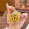 Novo Estilo Chinês Maré Nacional Estilo Antigo Esmalte Dourado Seda Exquisita Flor Borboleta Colar Cordão Corrente Lã para Presente