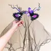 Diadema de Halloween, Diadema Luminosa de Cuernos de Calabaza, Accesorios Divertidos para Fotos, Accesorios para el Cabello, Decoraciones para Vestidos Festivos