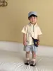 Conjunto Esportivo de Verão Infantil Bebê Algodão Puro Modelagem Solta 2026 Novo Estilo Camisa Polo Casual de Manga Curta Shorts para Meninos e Meninas