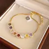 Pulsera de Cristal de Zircón de Color Dopamina 2026, Estilo de Lujo Ligero de Nicho de Gama Alta, Accesorio de Mano Versátil y Elegante