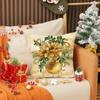 Capa de Almofada de Natal Nova Transfronteiriça Simples e Versátil Conjunto de Decoração de Feriado Almofada Combinada Almofada de Sofá Interno