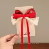 Nuevo Accesorio para el Cabello de Niña de Dibujos Animados para Bebé, Pinza para el Cabello con Lazo y Borla de Año Nuevo, Saludo de Año Nuevo, Accesorio Rojo Brillante para el Cabello